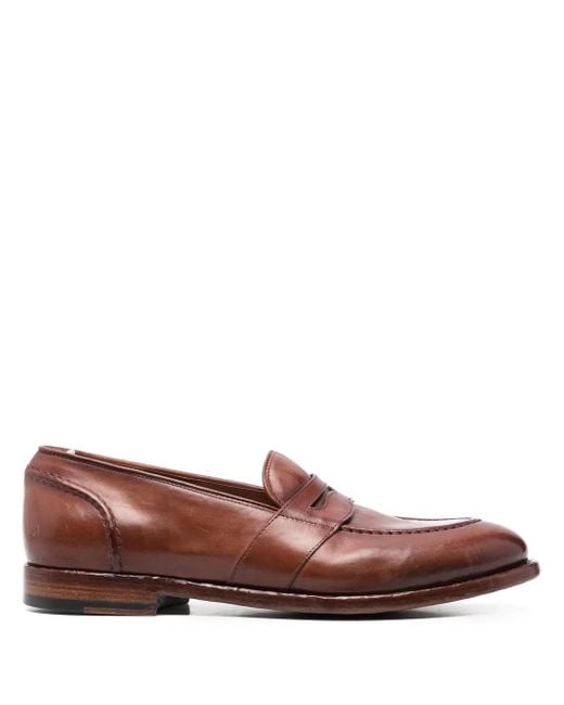 Officine Creative Brown Temple Leather Penny Loafers for men