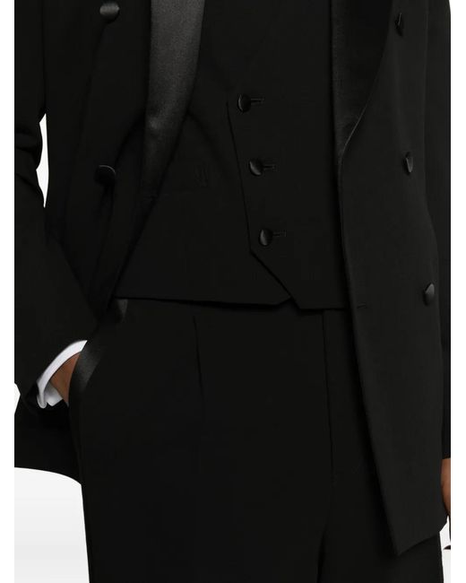 Emporio Armani Black Double-Breasted Suit (Set Of Three) for men