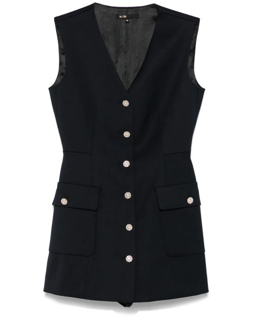 Maje Black V-Neck Playsuit