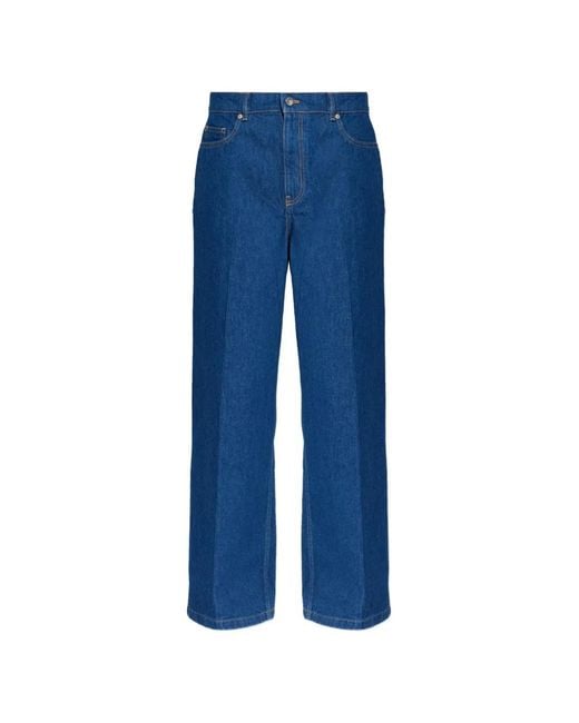Maison Kitsuné Blue Five-Pockets High-Waisted Jeans