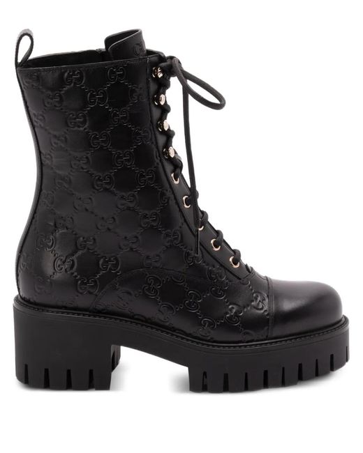 Gucci Black Stiefel Mit Gg-Monogramm
