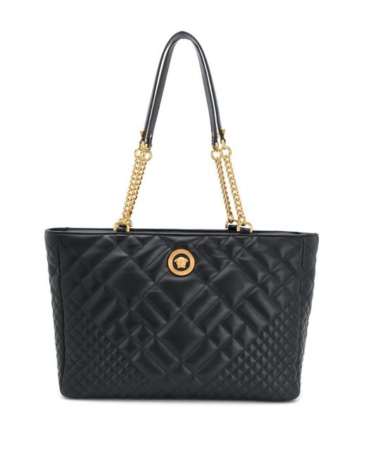Versace Medusa Quilted Tote Bag in Black Lyst
