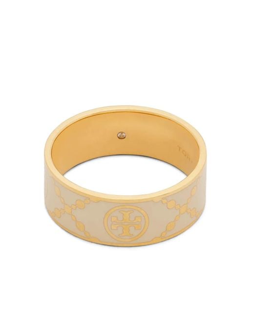 Anillo Double T con detalle esmaltado Tory Burch de color Metallic