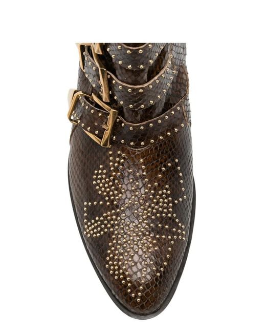 Chloé Brown Susanna Studded-Embellished Boots