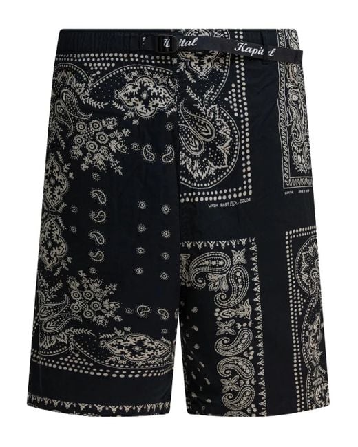 Kapital Black Bandana Shorts for men