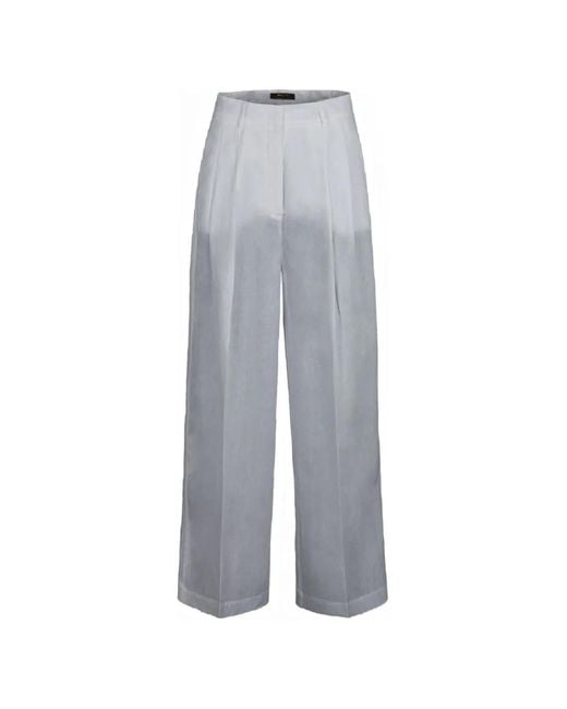 Moorer Gray Rumy Pleated Wide Trousers