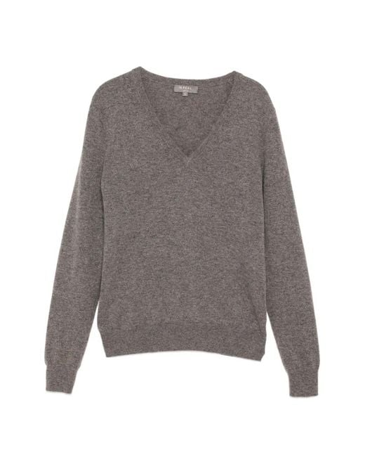 N.Peal Cashmere Gray Phoebe V-Neck Top