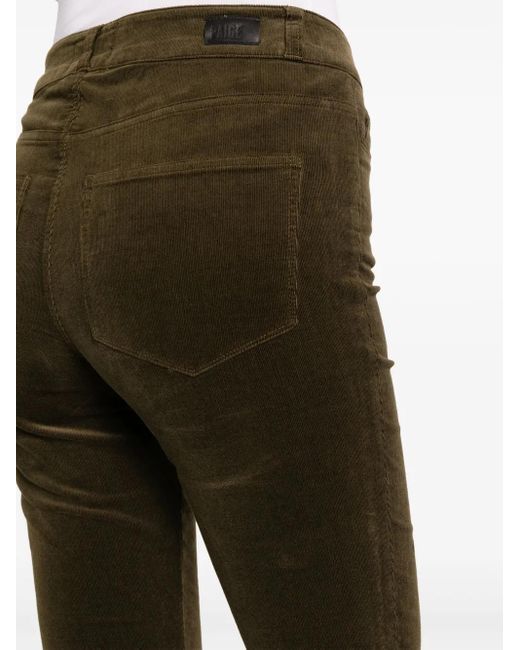 PAIGE Black Logo-Patch Corduroy Slim-Fit Trousers