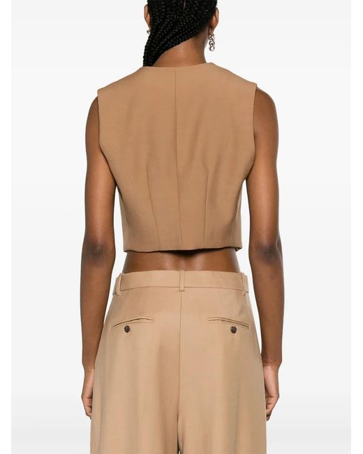 Stella McCartney Natural Sleeveless Virgin Wool Waistcoat