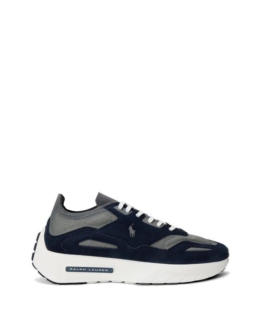 Polo Ralph Lauren Blue Baskets Boerum À Empiècements En Daim for men