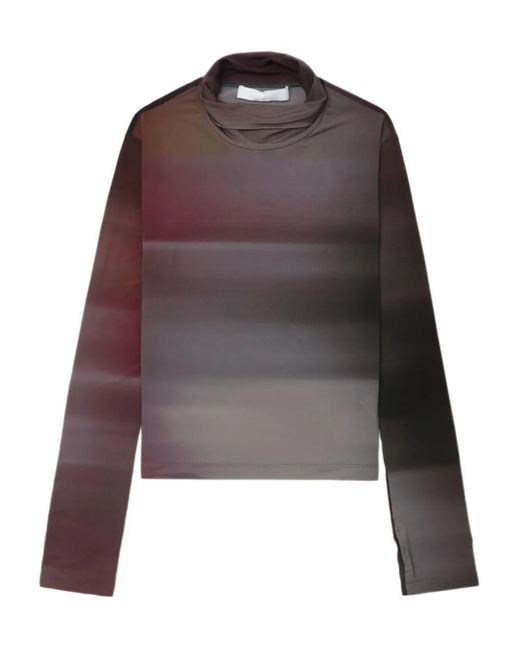 Helmut Lang Purple Langarmshirt mit Rollkragen