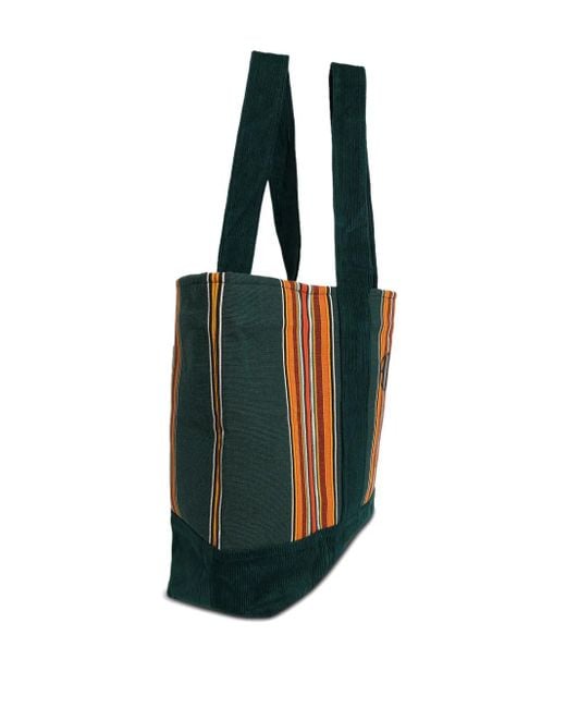 Bode Black Sac Cabas Parakeet À Rayures for men