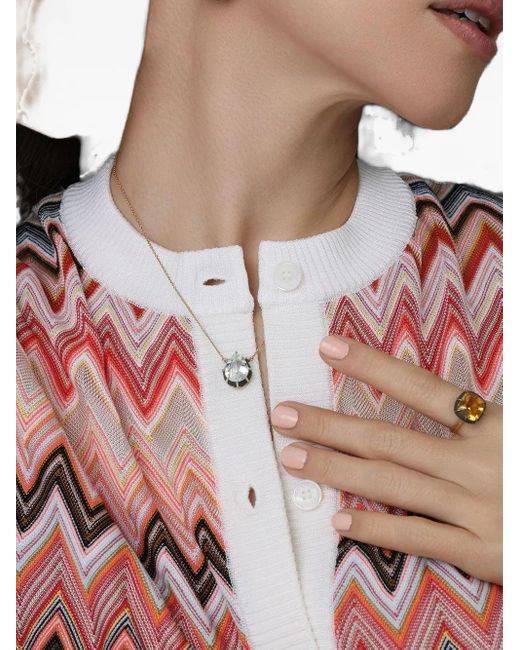 Fred Leighton Metallic 18kt Yellow Gold Collet Solitaire Topaz Necklace