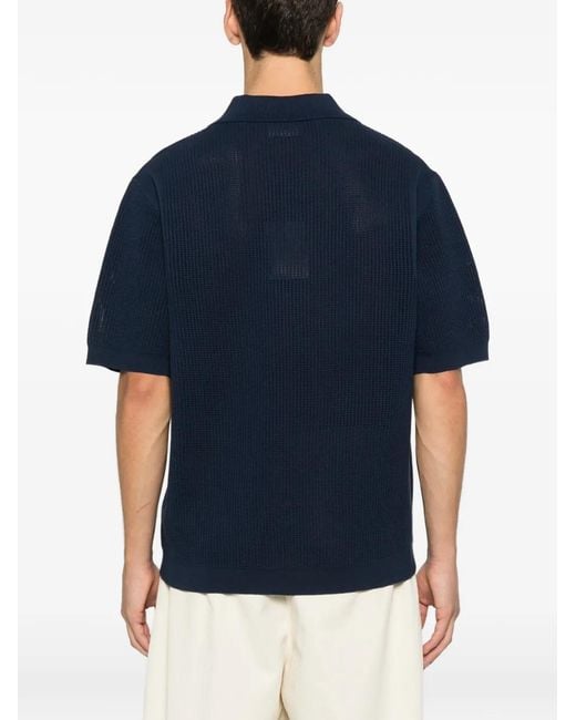 Drole de Monsieur Blue Polo Maille Monogramme Polo Shirt for men