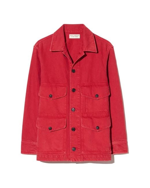 Nili Lotan Red Leroy Buttoned Pocket Jacket