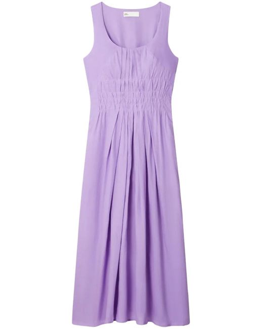 tory burch pleated linen dress Tory Burch Pleated Linen Dress in Purple