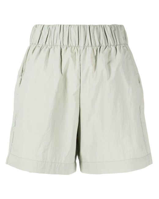 Izzue Gray High-waisted Elasticated Shorts
