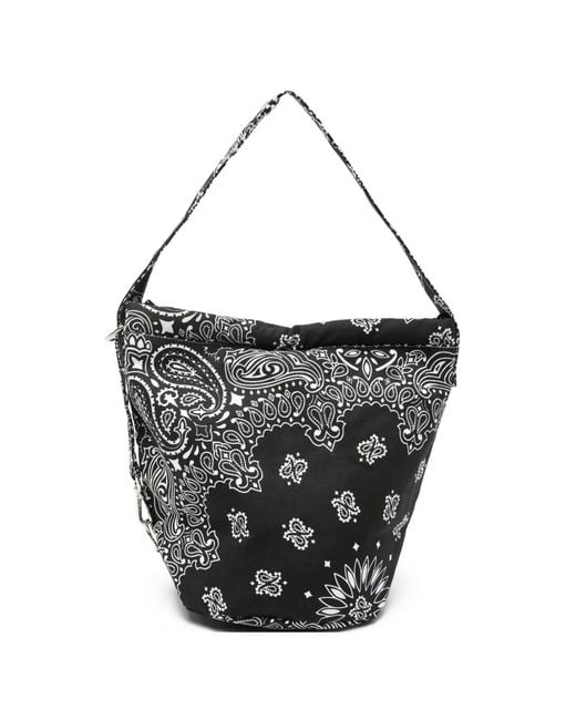 Call it By Your Name Black Paisley-Print Shoulder Bag