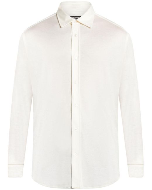 Tom Ford White Semi-sheer Silk Shirt for men