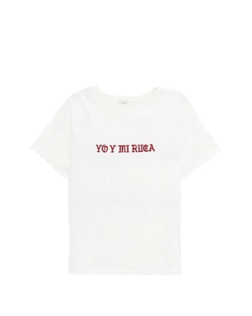 Second/Layer White Slogan-Print Short-Sleeve T-Shirt for men