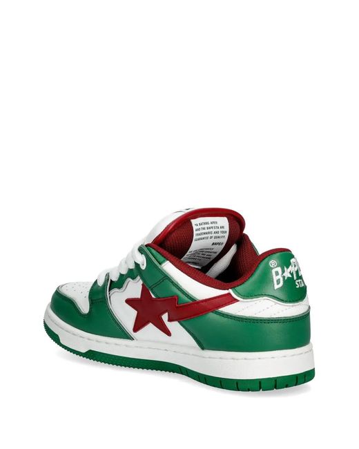 Sneakers Con Decorazione A Stella di A Bathing Ape in Green
