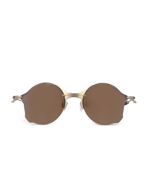 Oakley Brown Lunettes De Soleil À Monture Ronde