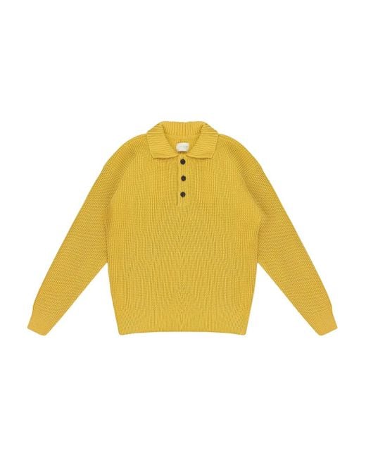 Aimé Leon Dore Yellow Long-Sleeves Polo Shirt for men