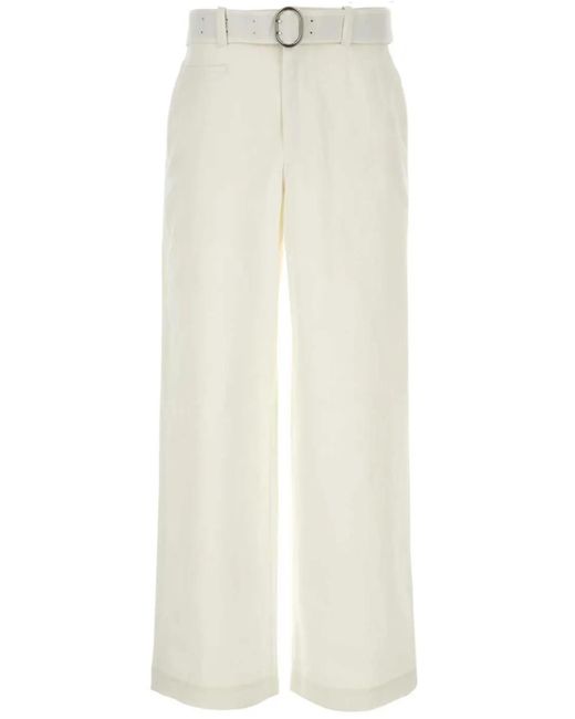 メンズ Jil Sander ベルテッド ワイドパンツ White