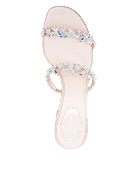 Mules Con Decorazione Farfalla 40Mm di Rene Caovilla in White