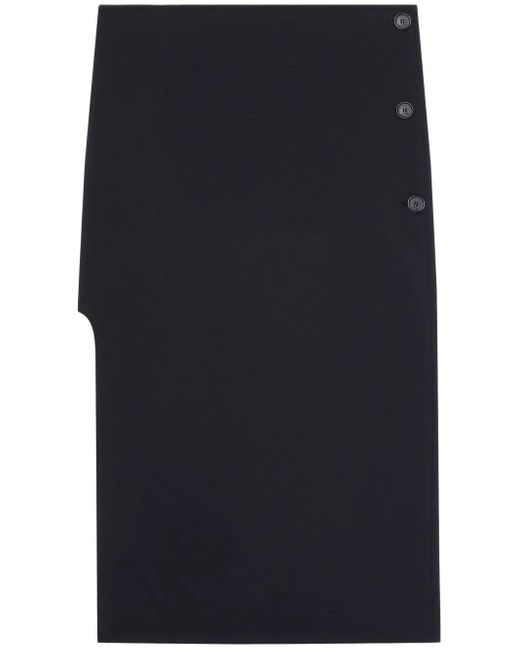Courreges Oblique Getailleerde Midi-Rok in het Blue