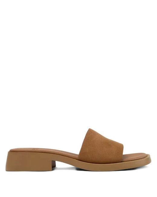 Camper Brown Dana Nubuck Sandals