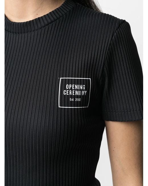 Opening Ceremony Black Box Logo-Print Stretch-Cotton T-Shirt
