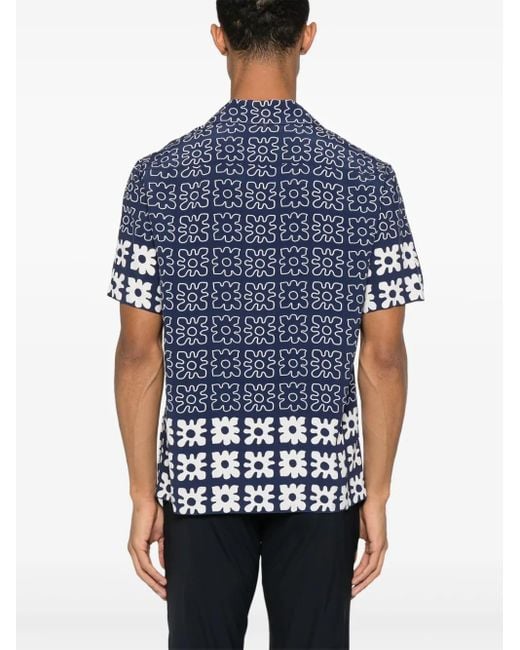 Sandro Overhemd Met Bloemenprint in het Blue voor heren