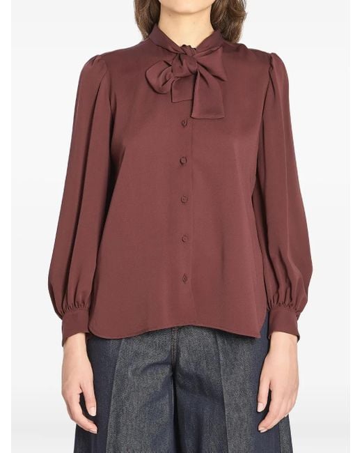 Blouse À Manches Bouffantes Max Mara en coloris Red