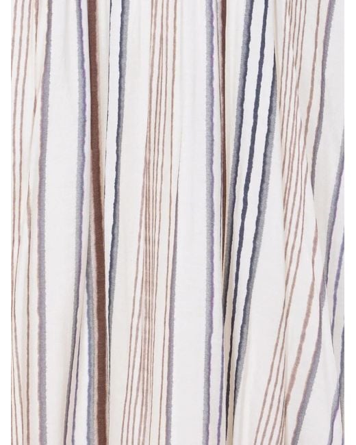 ELEH White Spaghetti Straps Striped Dress