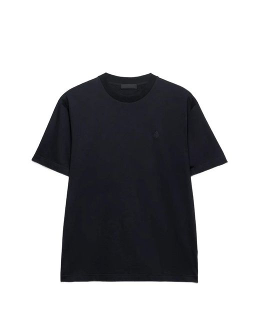 Prada Blue Logo-Print Cotton T-Shirt for men