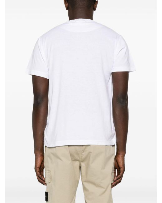 Stone Island T-Shirt mit Kompass-Patch in White für Herren