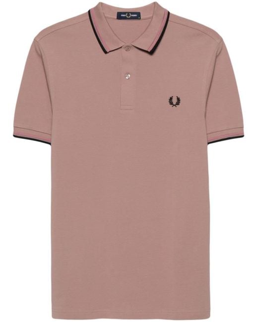 Fred Perry Pink Logo-embroidered Cotton Polo Shirt for men