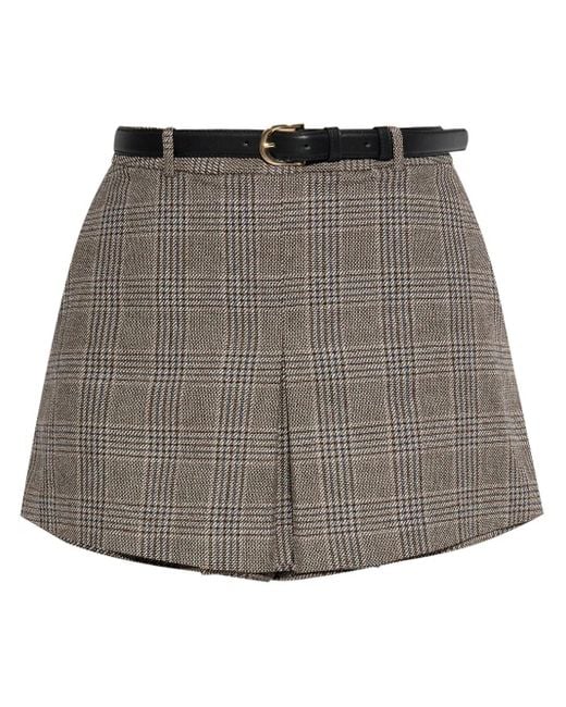 Self-Portrait Gray Checkered Pleated Skort