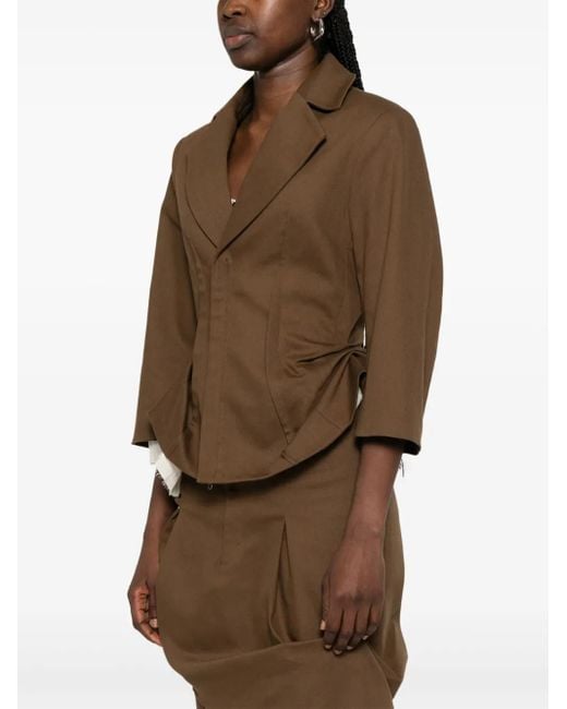 Elena Velez Brown Double-Breasted Jacket