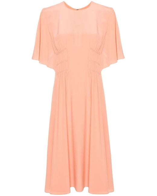 Chloé Pink Silk Midi Dress