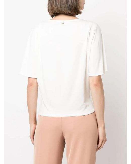 Patrizia Pepe White Relaxed-Fit Short-Sleeve T-Shirt