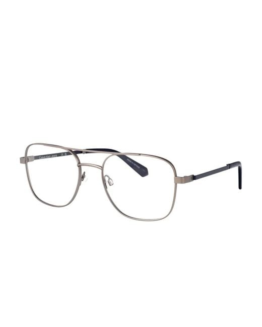 Calvin Klein Gray Rectangle-Frames Glasses for men