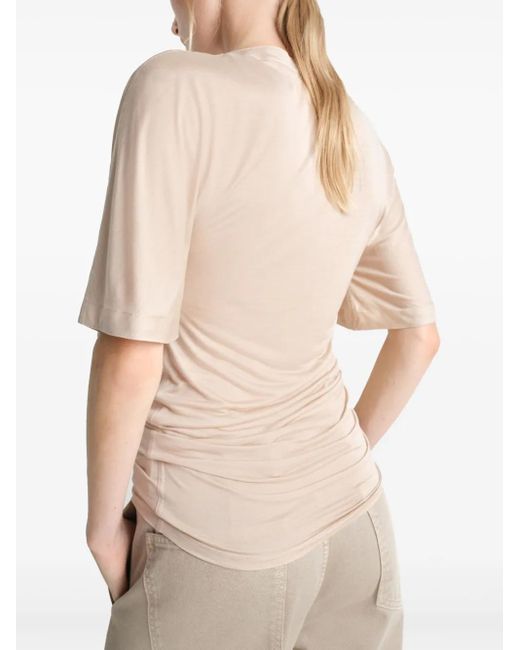 Lemaire Short Sleeve With Foulard T-Shirt in Natural | Lyst