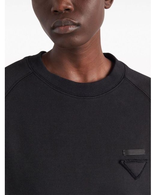 Prada Black Sweatshirt mit Federn