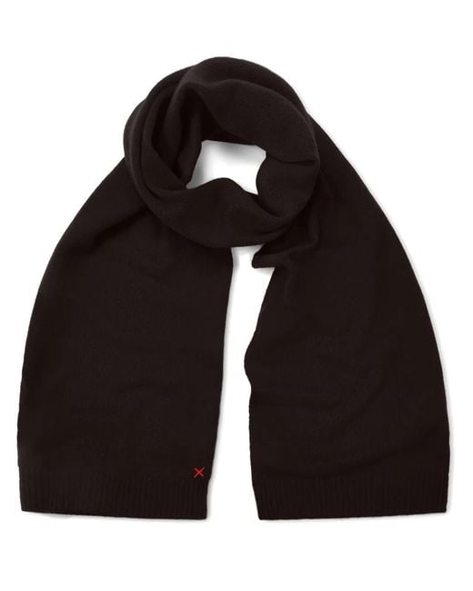 Chinti & Parker Black Decorative-Stitching Scarf