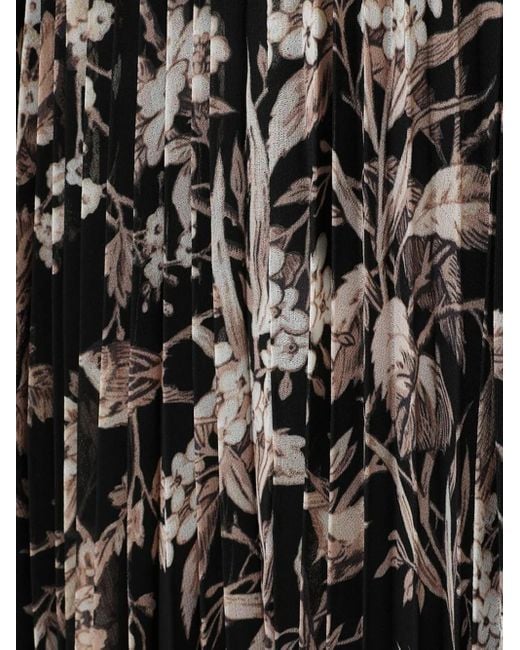 Zimmermann フローラル プリーツドレス Black