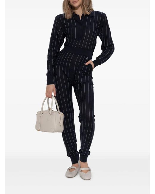 Stella McCartney Blue Pinstripe-Pattern Track Pants