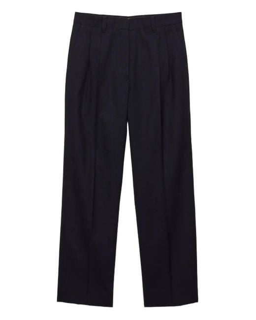 Prada Blue Rush-Stitch Trousers
