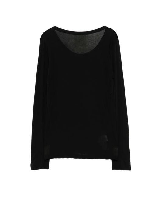 Yohji Yamamoto Black Cotton Long-Sleeve T-Shirt